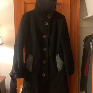 BLACK MACKAGE WOOL COAT Medium